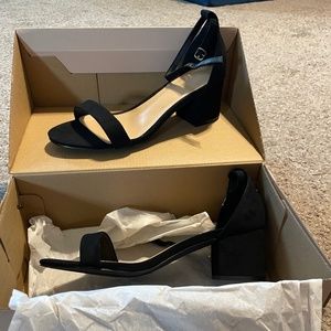 Black heeled sandals